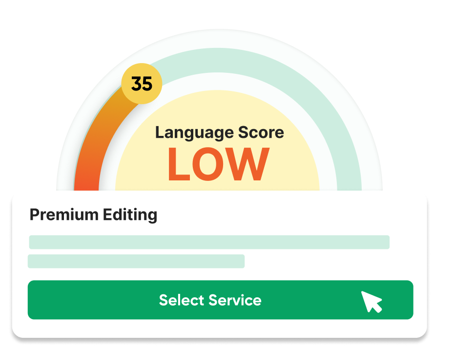 Language Score checker showing editing recommendation